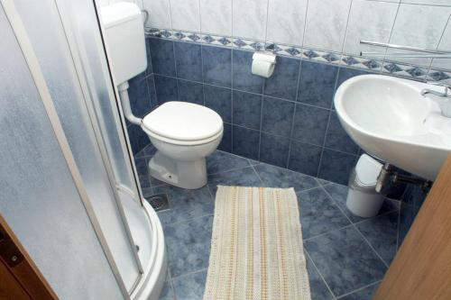 a bathroom with a toilet and a sink at Studio Selce 2364c in Selce