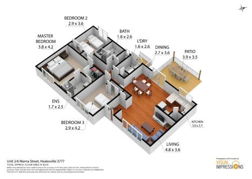 a floorplan of a house with a diagram at Yarra Gables in Healesville