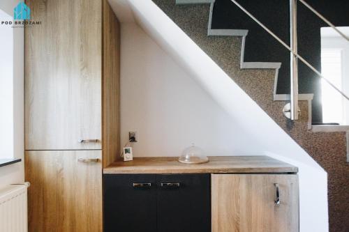 Kuchyň nebo kuchyňský kout v ubytování Pod Brzozami Apartamenty Targowa
