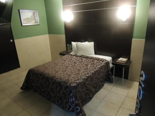 Un pat sau paturi într-o cameră la Hotel Metropolitano Tampico