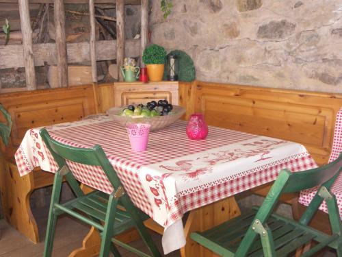 a table with a bowl of fruit on top of it at LES LILAS in Sainte-Marie-aux-Mines