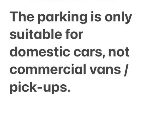 the parking is only suitable for domestic cats not commercial vans pick ups text line at Modern 2 Bedroom Ground Floor Apartment with Parking Ripon City Centre in Ripon
