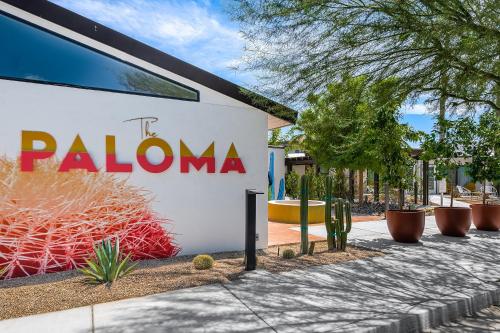 a sign for a palomina building at The Paloma Resort in Palm Springs