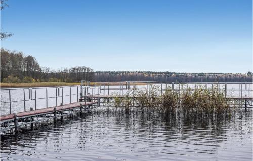 a dock in the middle of a body of water at Cozy Home In Drzonowo With Sauna in Schönau