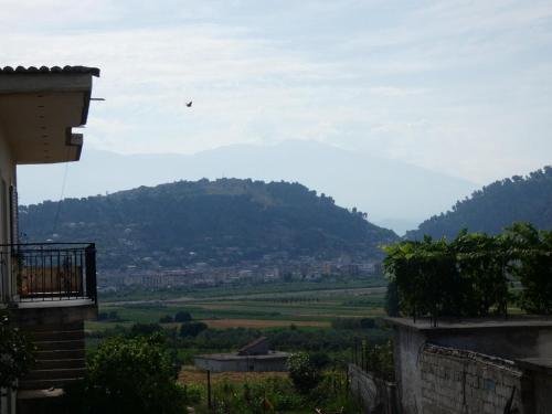 a view of a valley with a mountain at Guesthouse Aleksander in Berat