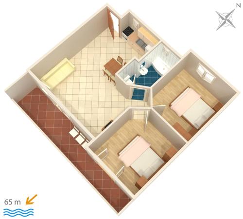 Pelan lantai bagi Apartments by the sea Podgora, Makarska - 2714