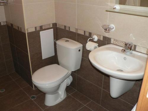un bagno con WC e lavandino di Cosy Studio 9 a Sveti Konstantin i Elena