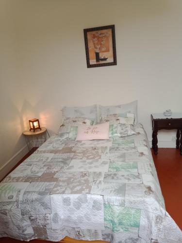 - une chambre avec un grand lit et une couette dans l'établissement CANNES, à Cannes