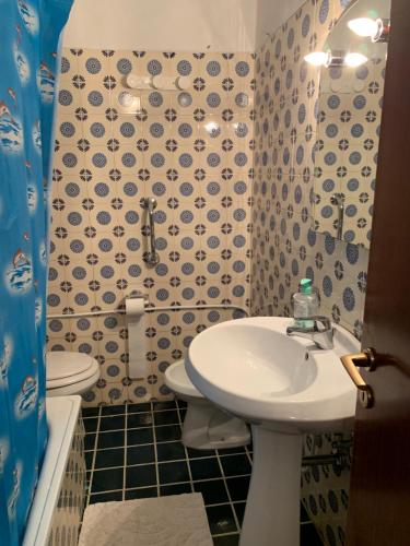 łazienka z umywalką i toaletą w obiekcie Coccinella San Marco w mieście Pacentro