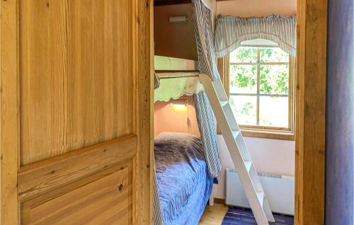 a bedroom with a bunk bed with a ladder at Amazing Home In Gamleby With Kitchen in Gamleby