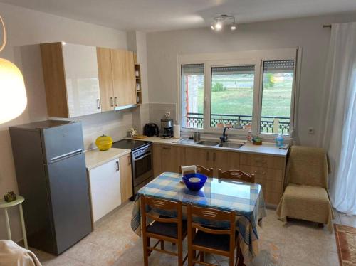 Η κουζίνα ή μικρή κουζίνα στο Polys Apartment and Paraskevi studio with view