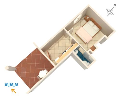 a floor plan of a room at Apartments by the sea Cove Pokrivenik, Hvar - 4604 in Gdinj