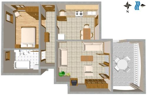 a floor plan of a house at Apartments by the sea Duga Luka - Prtlog, Labin - 3025 in Labin
