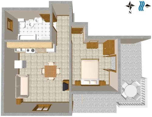 Grundriss eines Hauses in der Unterkunft Apartments by the sea Duga Luka - Prtlog, Labin - 3025 in Labin