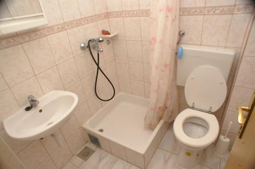 ein Bad mit einem WC und einem Waschbecken in der Unterkunft Apartments by the sea Podaca, Makarska - 3037 in Podaca