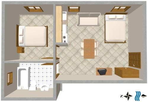 un dessin d'un plan d'étage d'une maison dans l'établissement Apartments with WiFi Omis - 2757, à Omiš