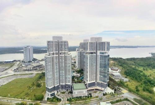 an aerial view of tall buildings in a city at 1719 Almas Suites Muji Studio100mbpsNetflix By STAY in Nusajaya