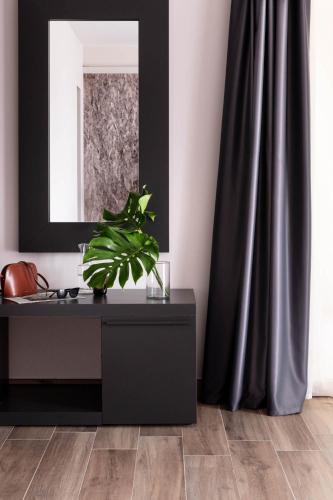 a room with a desk with a mirror and a plant at Agriturismo Maria Vittoria in Custoza