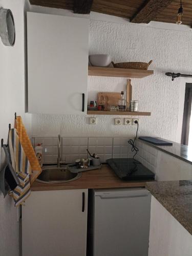 a kitchen with a sink and a counter top at Poljoprivredno turističko domaćinstvo Degurić in Valjevo