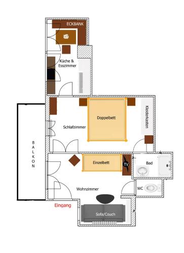 a floor plan of a house at Gästehaus Rader in Weissbriach