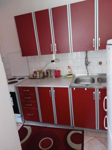 Kuchyň nebo kuchyňský kout v ubytování Stan na dan Novi Grad