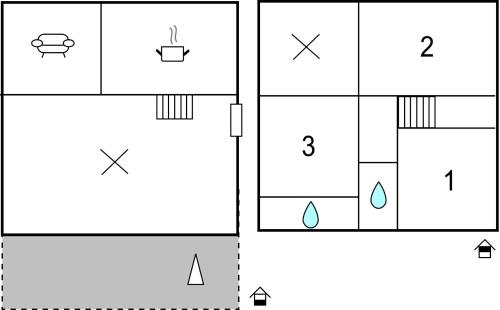 a diagram of four squares with arrows pointing in different directions at Alloro 1 in Montecarlo