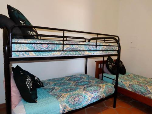 - deux lits superposés dans une chambre dans l'établissement Ocean Front Dream Home Getaway, à Campo del Medio