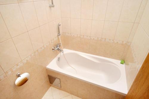 a bath tub in a bathroom with a shower at Apartments with a parking space Vantacici, Krk - 5425 in Vantačići