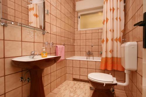 a bathroom with a toilet and a sink at Apartments with a parking space Selce, Crikvenica - 5513 in Selce