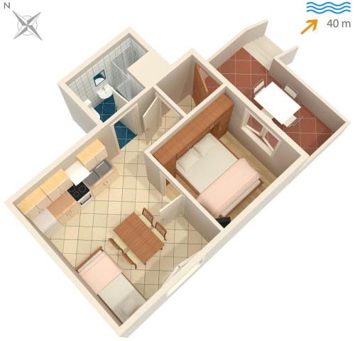 Κάτοψη του Apartments by the sea Rogac, Solta - 5166