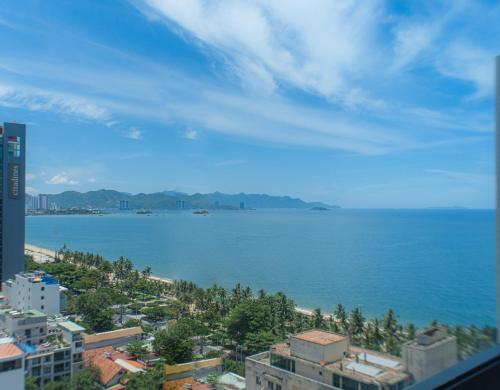 a view of a large body of water from a building at Aaron Hotel in Nha Trang