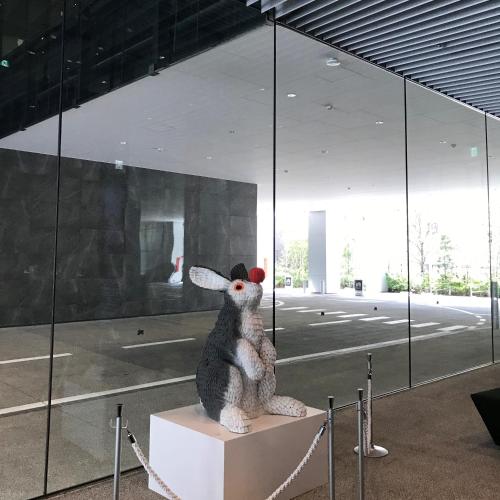 a statue of a mouse sitting on a table in a museum at Hotel Royal Classic Osaka in Osaka