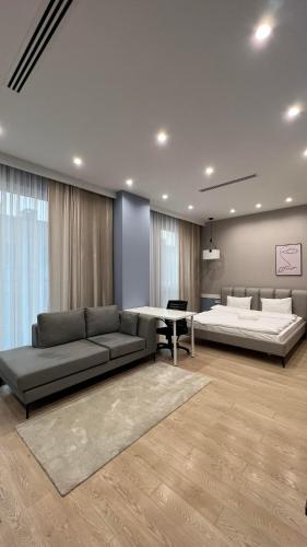 Ένα ή περισσότερα κρεβάτια σε δωμάτιο στο Hotel Manica Esentai City