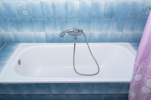 a bath tub with a shower in a bathroom at Florazar 2, Vi-3-B in Faro de Cullera