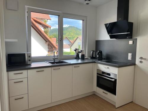 Kuchyň nebo kuchyňský kout v ubytování Black Forest Apartments
