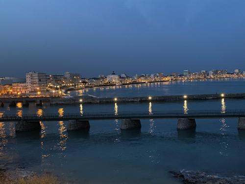 a bridge over a river with a city in the background at Matahari - Bateau cocooning à quai in Les Sables-dʼOlonne