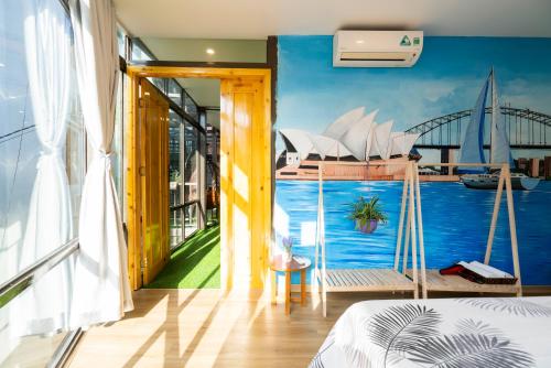 a bedroom with a view of the sydney harbour at 5 to 10 bedrooms houses in Ha Long