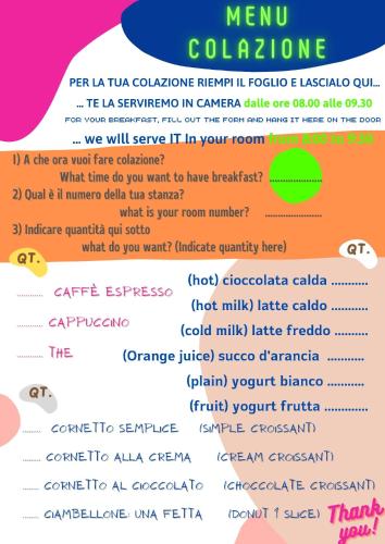 een screenshot van een menu voor een Mexicaans restaurant bij Roma Talenti Breme B&B in Rome