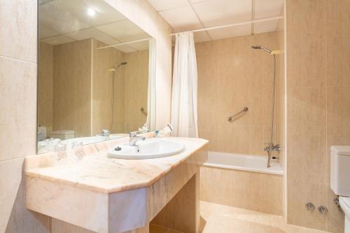 Koupelna v ubytování Hotel Sicania
