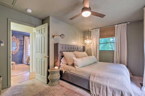 a bedroom with a bed and a ceiling fan at Pet-Friendly Home in Heart of Wine Country! in Linden