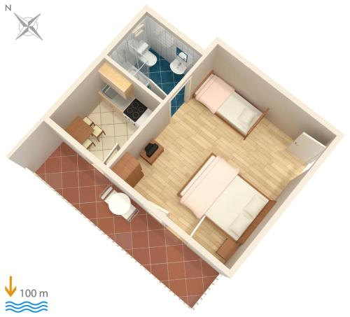 Půdorys ubytování Apartments by the sea Podaca, Makarska - 6874