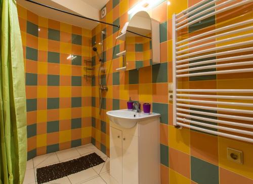 Koupelna v ubytování Abariaus Apartamentai
