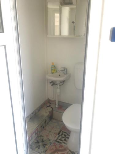 a bathroom with a toilet and a sink at Traditional gulet, cruises & events in Split