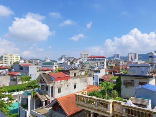 a view of a city with buildings at Khách sạn Ngọc Hà in Lao Cai