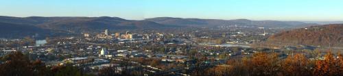an aerial view of a city in the mountains at Holiday Inn Express & Suites Gibson by IHG in New Milford