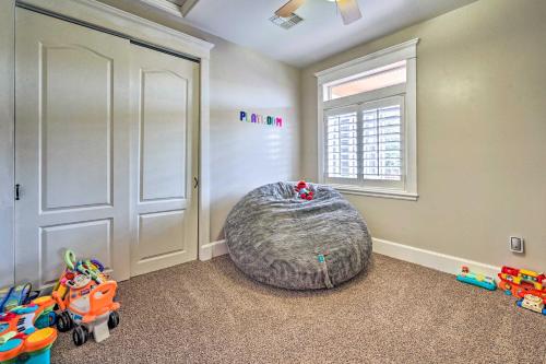a childs room with a large bean bag chair at Bellemont Family Home with Hot Tub and Playground Set in Bellemont