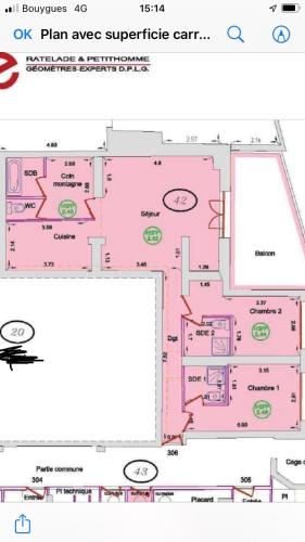 a plan and a diagram of aventricular at Label OR appartement spacieux proximité pistes in Les Deux Alpes
