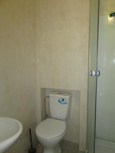 a bathroom with a toilet and a sink at Rishelyevskiy in Odesa