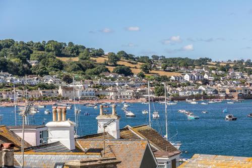 a view of a harbor with boats in the water at Beachbreeze in Teignmouth