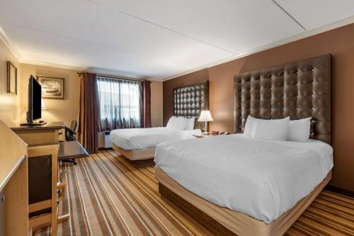 Best Western Marquis Inn & Suites في برينس ألبرت: غرفه فندقيه سريرين وتلفزيون